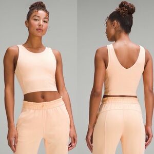 Lululemon Ribbed Softstreme Cropped Workout Tank TopPeach Bellini Size 2